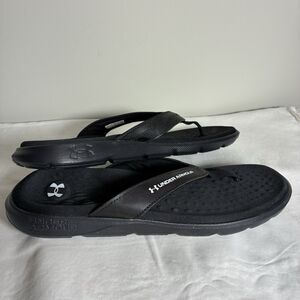 Under Armour Womens Sandals Size 10 Ignite Pro Marbella Flip Flops Black Slip On